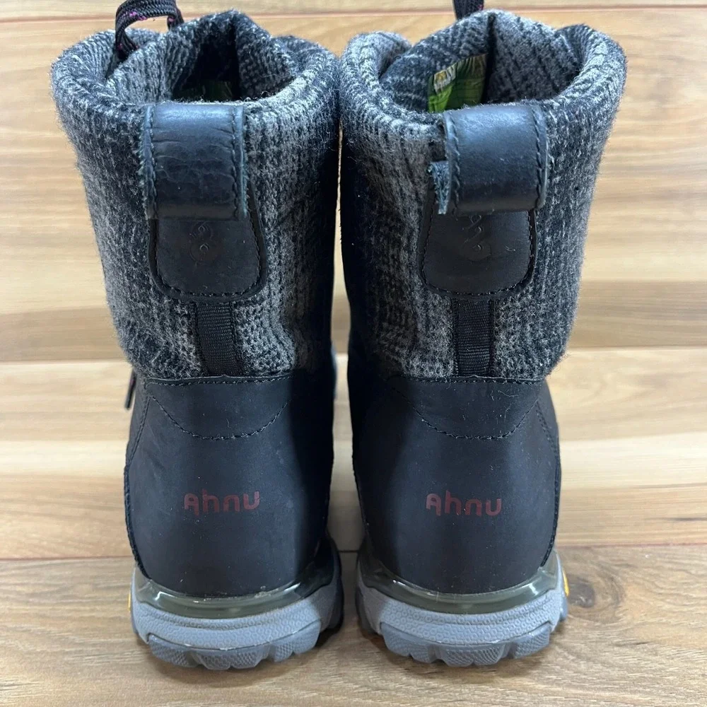 Anhu Womens Boots Size 8‎ Sugar Peak Waterproof 200 gram Insulated Black Gray